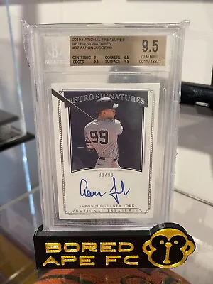 2019 National Treasures Retro Signatures Aaron Judge #37 /99 BGS 9.5 • $2000