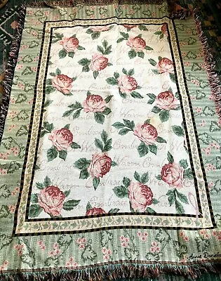 Manual Woodworkers Tapestry Afghan - 51  X 68 - A Warm Embrace (w/ Roses) • $29.99