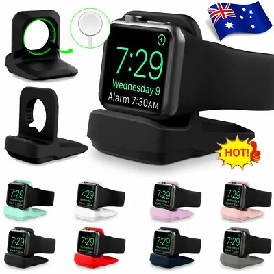 $12.55 • Buy For Apple Watch Series 7 6 5 4 3 SE Silicone Charger Charging Dock Stand Holder-