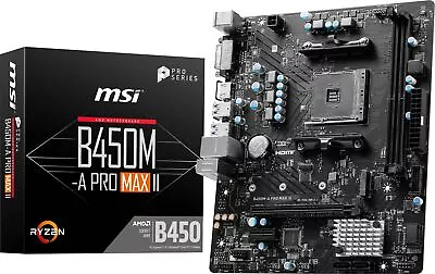 MSI B450M-A PRO MAX II ProSeries Motherboard (mATX Supports AMD 5000/4000/30... • $97.29