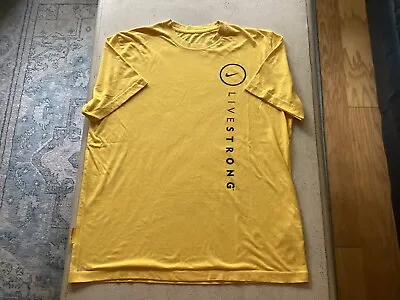 Rare OG Nike Dri Fit Lance Armstrong Live Strong Tee Shirt Vertical Logo Yellow • $30
