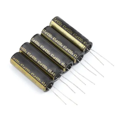 5pcs 450V 47UF Aluminum Electrolytic Capacitors For LCD TV LED 13x42mm • £6.32