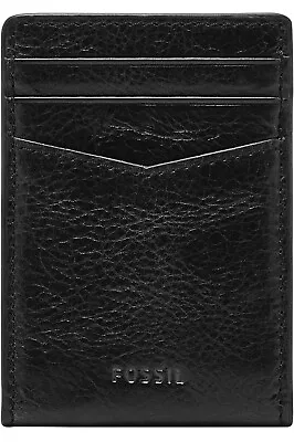 Fossil Men Minimalist Magnetic Card Case With Money Clip Andrew Black ML4173001 • $24.99
