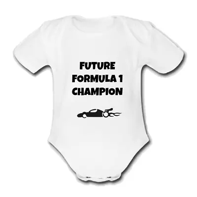 FUTURE FORMULA CHAMP ONE 1 Babygrow Baby Vest Grow Bodysuit CAR RACING • £9.99