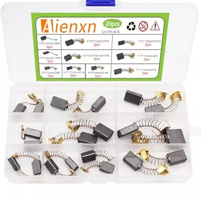 20pcs 10 Different Sizes Electric Motor Carbon Brushes Motor Carbon Brushes Set  • $11.54