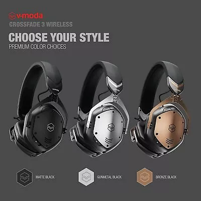 $289.99 • Buy V-MODA Crossfade 3 Wireless AptX HD Headphones For Studio, DJ & Gaming ~ XFBT3