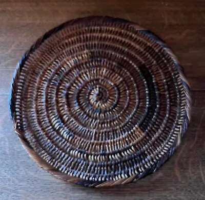 Vintage Woven Wicker Rattan Round Plate/Tray/Wall Art • 12  • $12.99