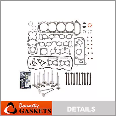 Head Gasket Set Intake Exhaust Valves Fit 89-90 Nissan D21 240SX 2.4 SOHC KA24E • $99.28