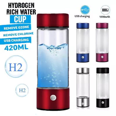 420ml Portable Hydrogen Rich Alkaline Water Ionizer Generator Bottle Cup Mug • $16.59