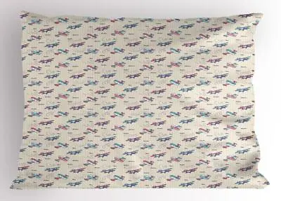 Vintage Airplane Pillow Sham Decorative Pillowcase 3 Sizes For Bedroom Decor • $19.99