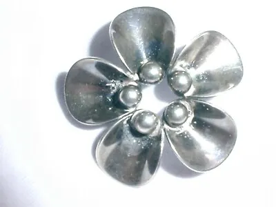 Stunning~vintage  Denmark Sterling Silver N. E. From Flower Brooch! • $29