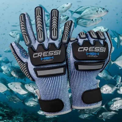 Cressi Hex Grip Gloves For Spearfishing Diving Or Lobstering • $44.95