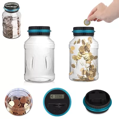 Digital Coin Counter LCD Electronic Display Jar Sorter Money Box Counts Coins UK • £10.43