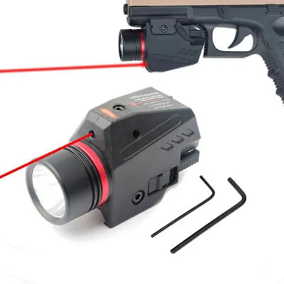 Tactical Flashlight Red Dot Laser LED Sight Combo For 20mm Rail Mini Pistol Gun • $19.99