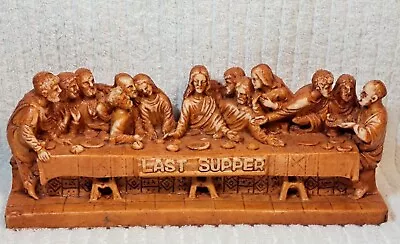 Vintage Last Supper Figurine Jesus Christianity Statue Sculpture Resin SIGNED • $29.99