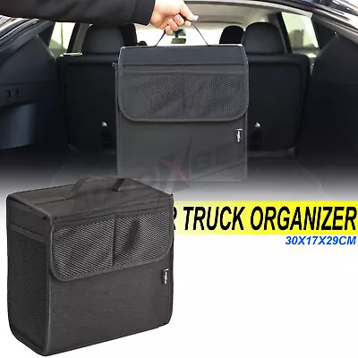 Car Boot Organiser Storage Bag Collapsible Trunk Tidy Hook Case Travel Universal • $13.38