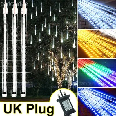 LED Meteor Shower Rain Lights 30/50CM Fairy String Light Outdoor Xmas Tree Decor • £4.29