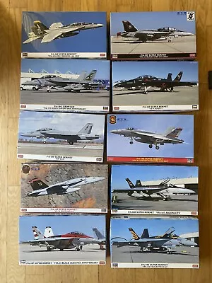 1/72 Hasegawa Model Kit F-18 Lot 10 Set Boeing Super Hornet Growler NAVY VFA VX • $300