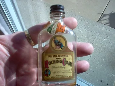 Vintage Old Mr. Boston ROCKING CHAIR WHISKEY Bottle 1/10 Pint 1930S-1940S ... • $10