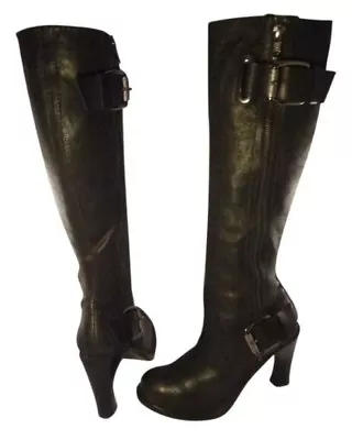Mint Vera Wang Lavender Women Boots Size 6 M Sexy Knee High Black Leather  • $104.99