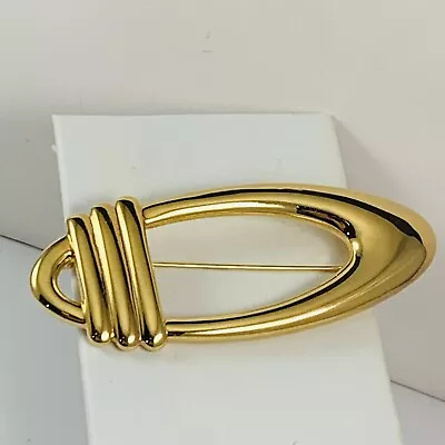 Large Vintage MONET Signed Modernistic Gold Tone Brooch Estate Pin • $29.99