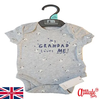 £3.99 • Buy Ex Mothercare-Baby Boys Baby Grow-My Grandad Loves Me-Baby Boys Printed  Vest
