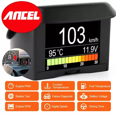 Car Digital LCD Display Speed Fuel Consumption Temperature Gauge OBD2 Scanner • $42.99