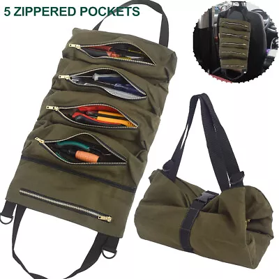 $12.99 • Buy Tool Roll Up Pouch Car Wrench Bag Multi-Purpose Canvas Electricians Tool Pockets