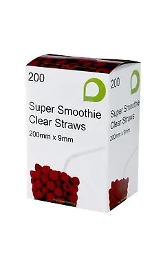 9mm Clear Jumbo Smoothie  Drinking Straws Smoothies Juice Milkshakes (Straight) • £7.99