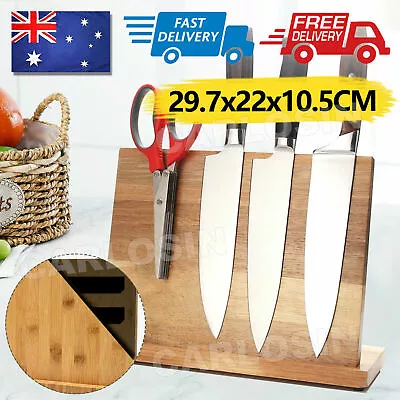 Wood Magnetic Knife Storage Holder Cutlery Stand  Block Kitchen Tool Rack • $28.95