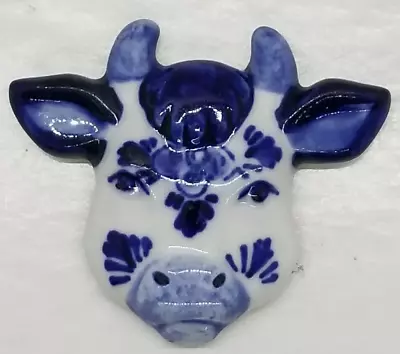 New Classic COW Blue White Glossy Porcelain Ceramic Refrigerator Magnet • $4.25