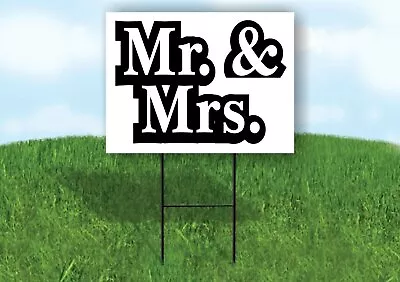 MR AND MRS BLACK AND WHITE Yard Sign With Stand LAWN SIGN • $26.99