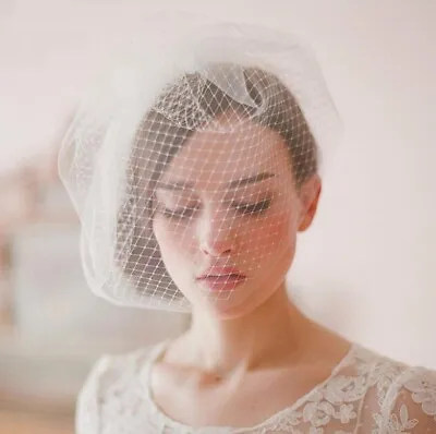 Wedding Veil Birdcage White Bride Bridal Short Tulle With Comb Elegant Beautiful • $40