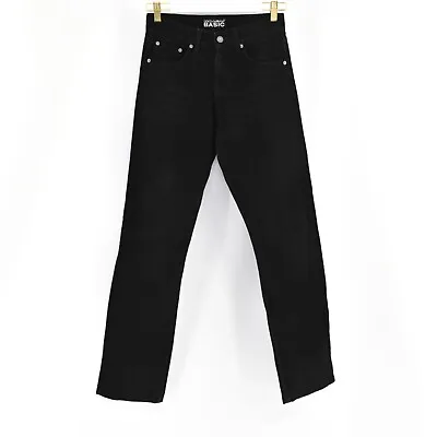 VTG DOLCE GABBANA BASICS Womens Sz 27 Jeans Black Logo Straight Leg 100% Cotton • $42.47