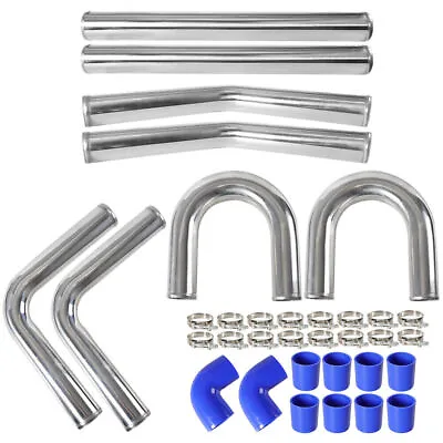 2.5  Universal Aluminum Turbo Intercooler Elbow Pipe Kit +Silicone Hose + Clamp • $96.69