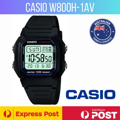 Casio Watch Swimming 100 Metres Water Resistant Vintage Retro W-800h-1av • $58.95