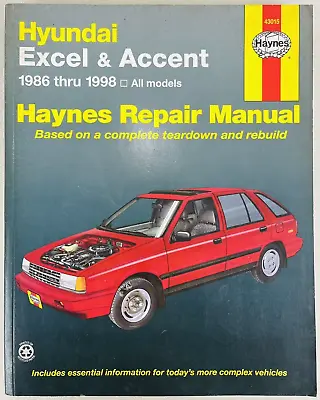 Used Hyundai Excel Accent 1986 Thru 1998 Haynes Repair Manual 43015 • $2.84