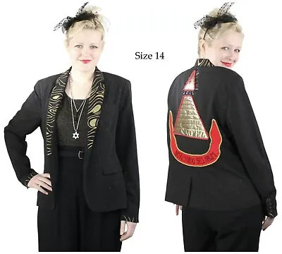 Desperately Seeking 80s Pyramid Style Size 14 Black Glitter Susan Jacket • $181.50