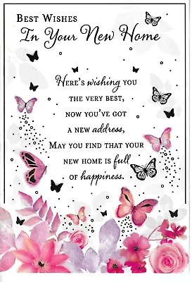 £1.79 • Buy New Home Greeting Card 7 X5  Butterflies And Flowers