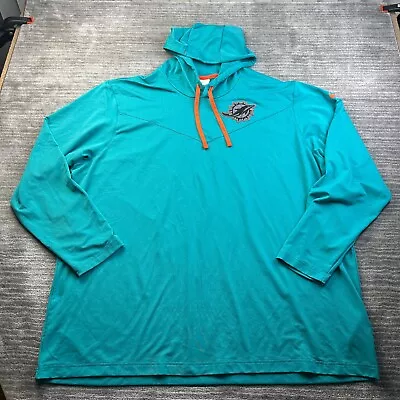 Miami Dolphins Nike Hoodie Mens 3XL Blue Nike Football On Field Sweatshirt • $32