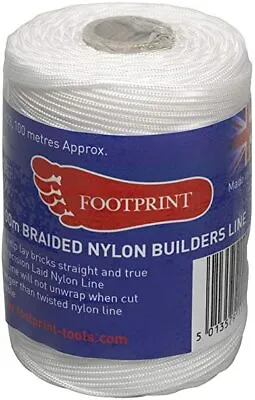 100 Metre FOOTPRINT B Bricklayers Builders Brick Block Line Braided Nylon Line • £11.99