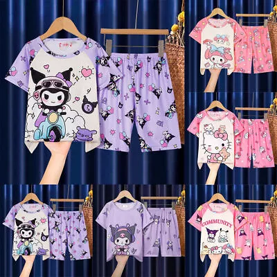 Kuromi Pajamas Pyjamas Pjs Set Kids Girls Short Sleeve Loungewear Sleepwear♛ • $16.69