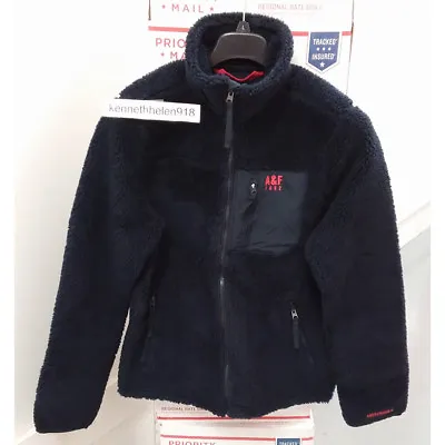 Abercrombie & Fitch Mountain Fleece Jacket Navy Blue Mens Size Medium • $239.99