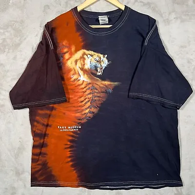 Vintage Saber Tooth Tiger T-Shirt TXL Tie Dye LA Brea Tar Pits • $18.20