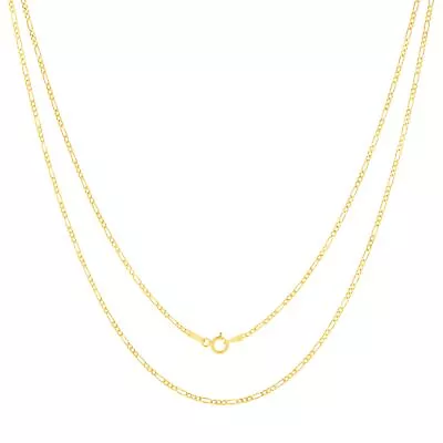 14K Yellow Gold Solid Figaro Chain Necklace Or Bracelet 1mm-9.5mm Mens Womens • $171.98