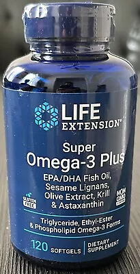 Life Extension Super Omega-3 Plus EPA/DHA Fish Oil Krill & Astaxanthin 120sg • $22.99