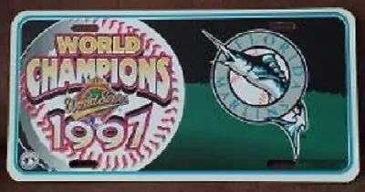 1997 World Champion Florida Marlins - 12x6 Plastic License Plate - Tag Express • $3.25