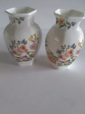 £2.50 • Buy Aynsley Pottery 'Cottage Garden' Fine Bone China Pair Of 8.5cm Vases.