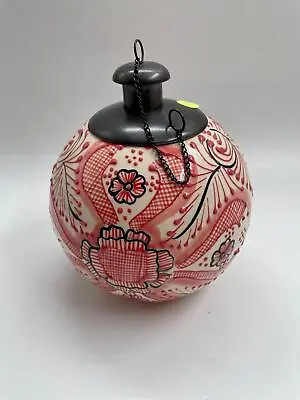 Red Flower Patterned Citronella Ceramic Sphere • £86.42