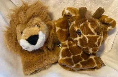 Manhattan Toy Vtg 1995 Hand Puppets Plush Brown Giraffe Lion 9  • $9.99